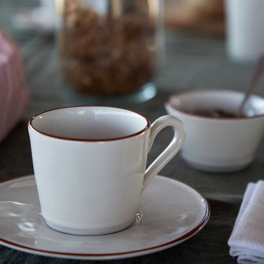 Table Relish Decor | Beja Tea Cup & Saucer Set - White Red