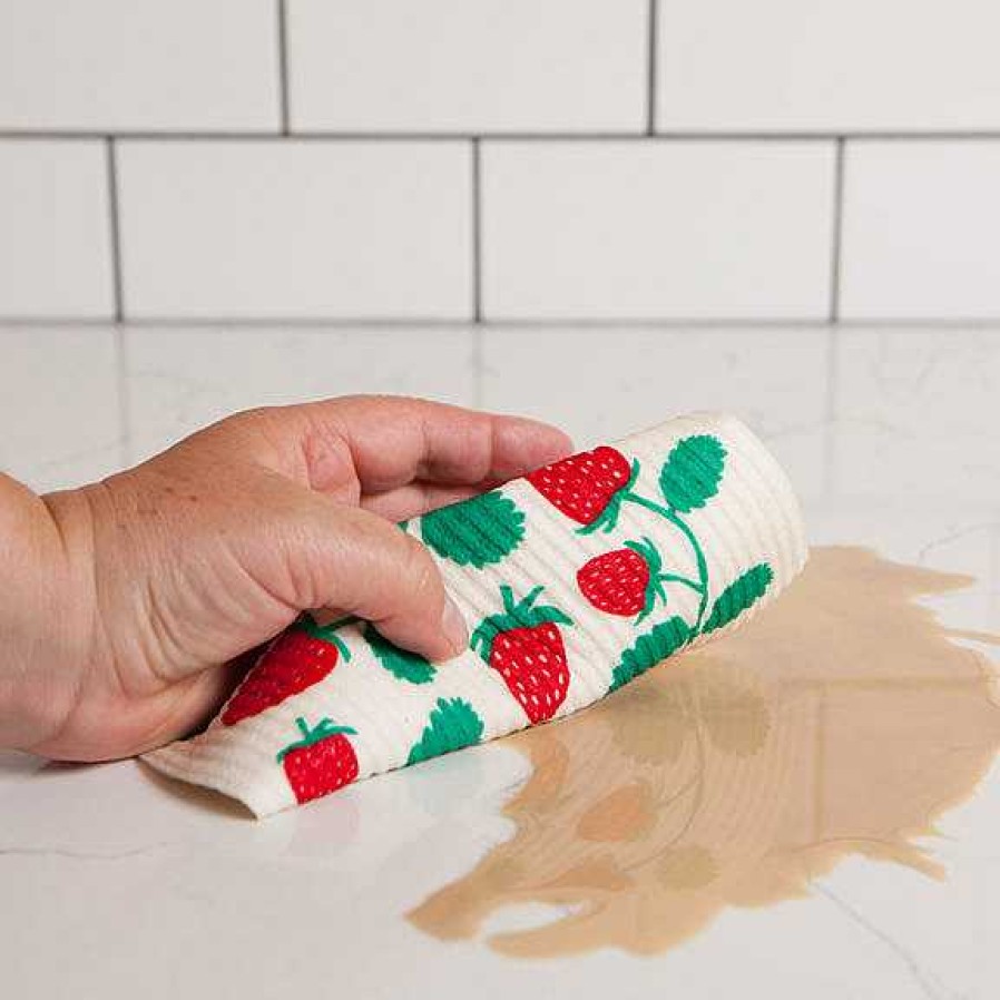 Kitchen Relish Decor | Swedish Dishcloth - Strawberries