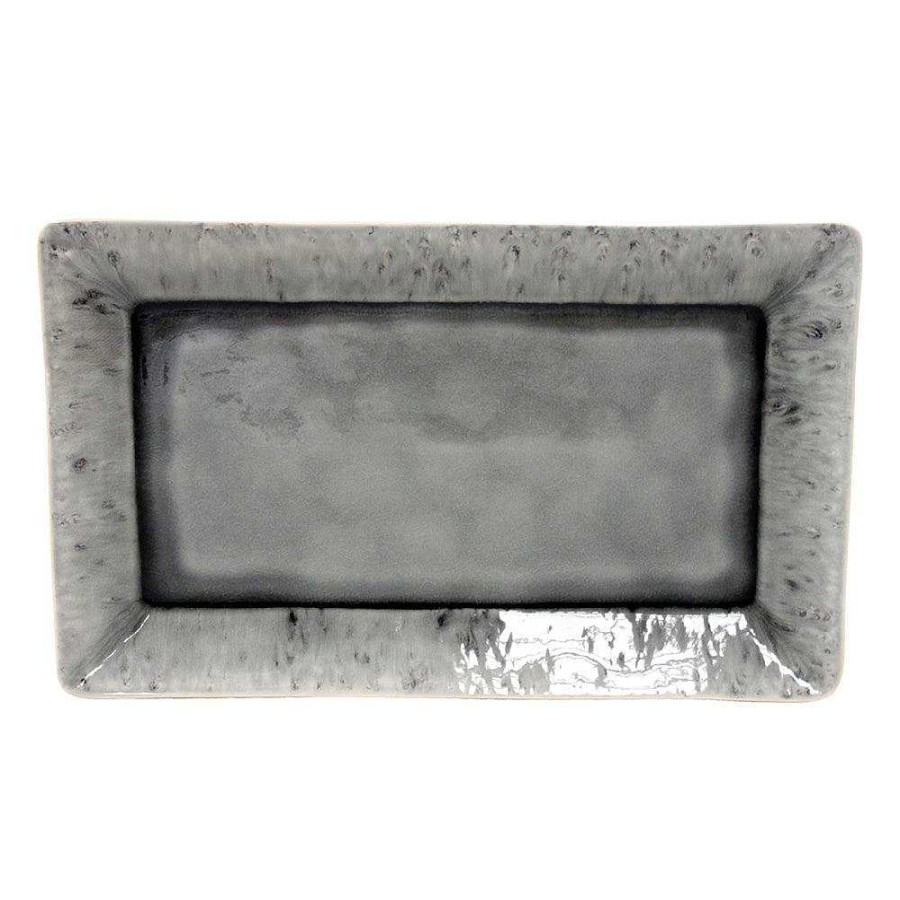 Table Relish Decor | Madeira Large Rectangular Tray - Grey