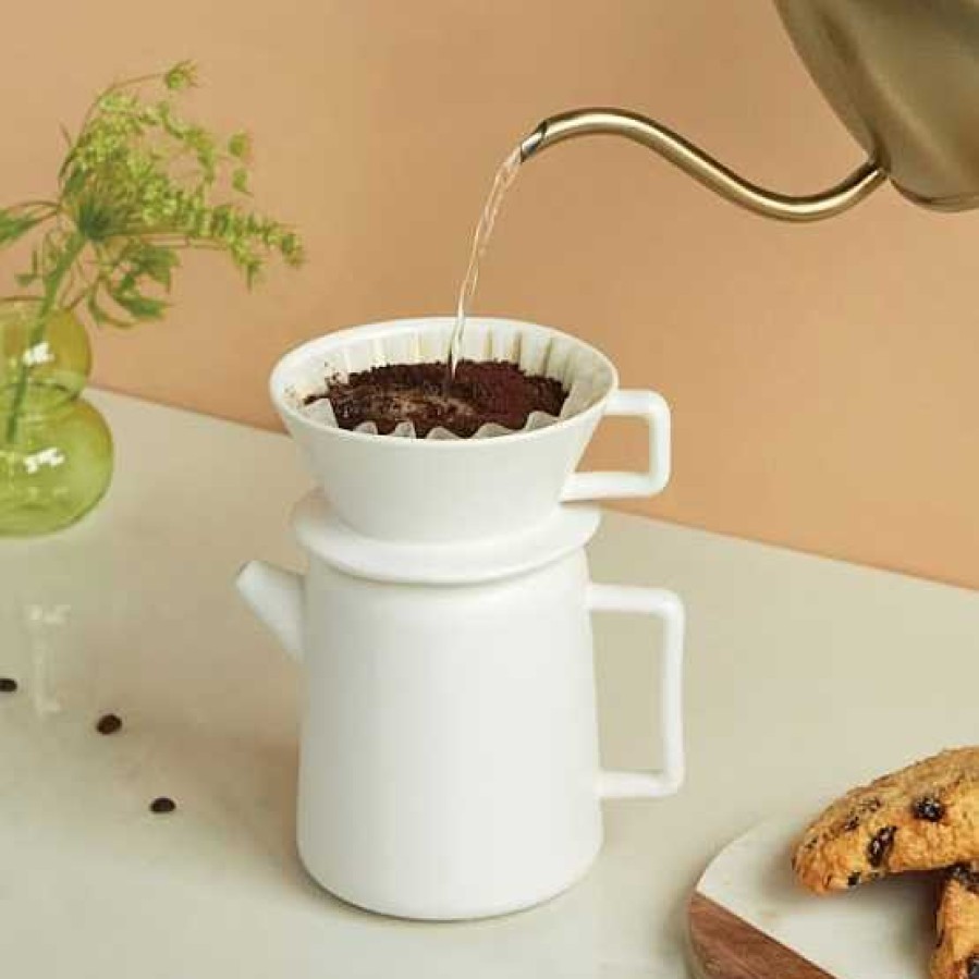 Table Relish Decor | Ceramic Pour Over - White