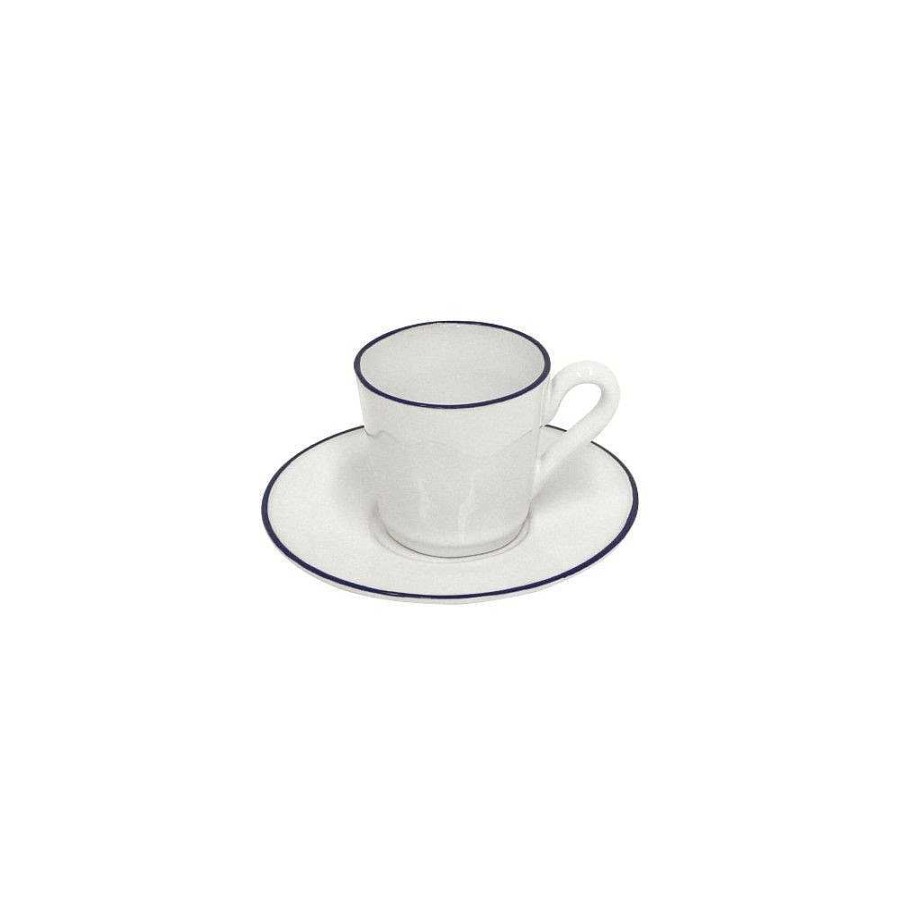 Table Relish Decor | Beja Coffee Cup & Saucer Set - White Blue