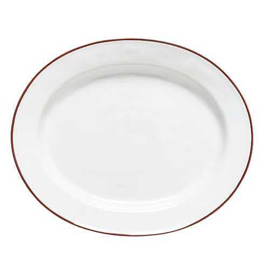 Table Relish Decor | Beja Oval Platter Set - White Red