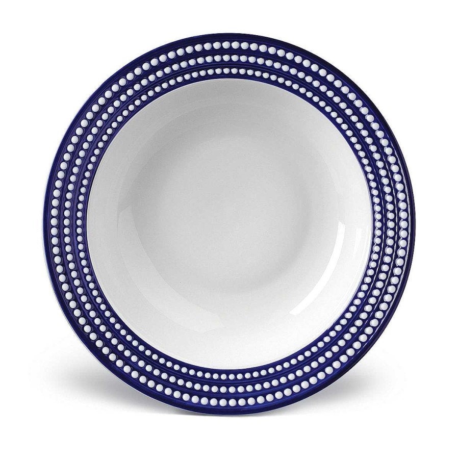 Table Relish Decor | Perl E Rimmed Serving Bowl - Bleu