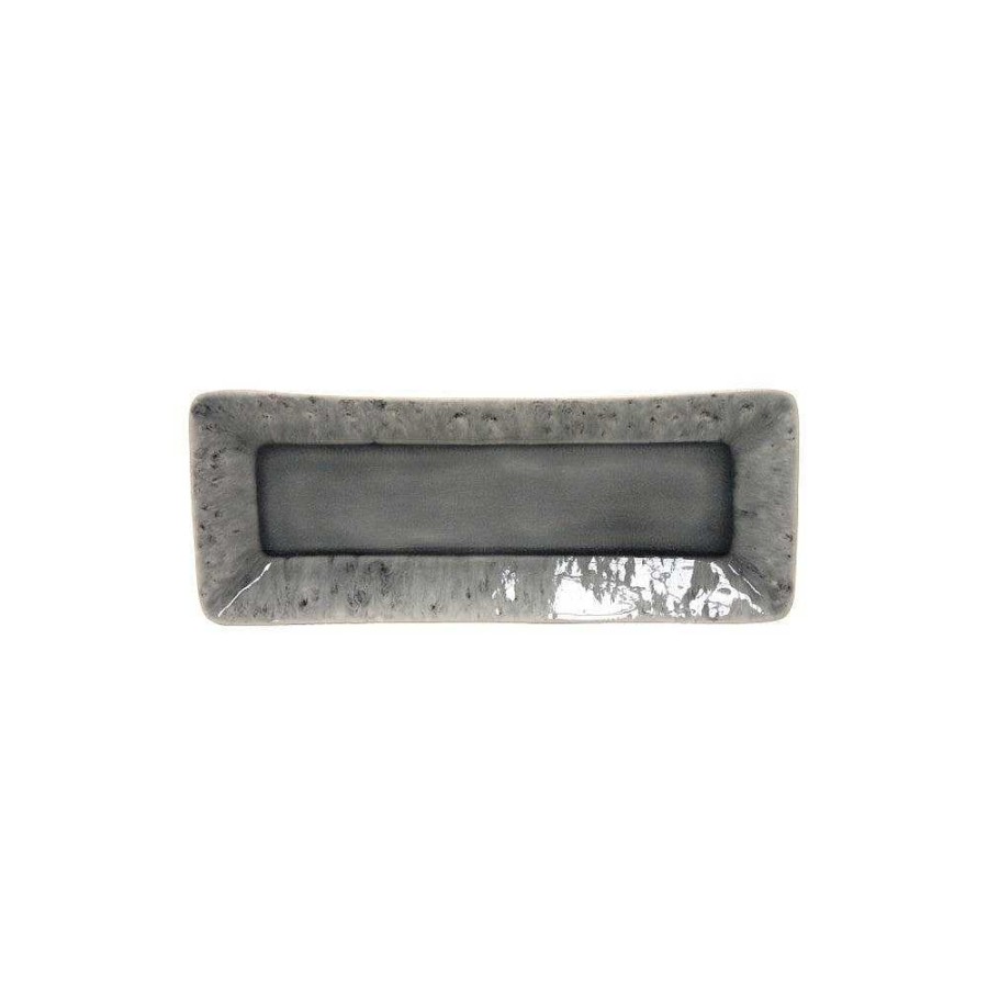 Table Relish Decor | Madeira Small Rectangular Tray - Grey