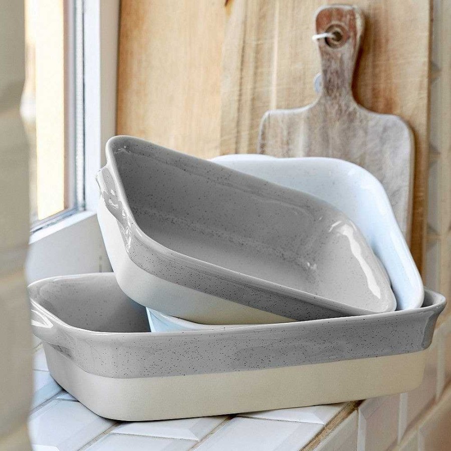 Kitchen Relish Decor | Fattoria Small Rectangular Baker - Grey