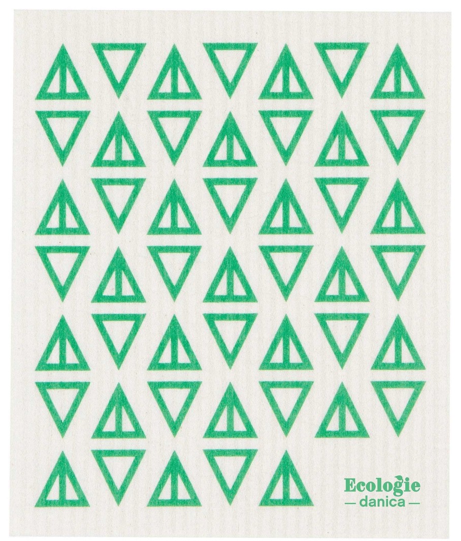 Kitchen Relish Decor | Swedish Dishcloth - Green Triangles