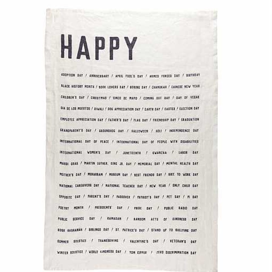 Kitchen Relish Decor | Tea Towel - Happy