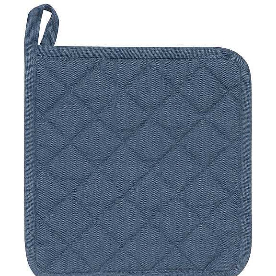 Kitchen Relish Decor | Pot Holder Oven Mitt Set - Midnight Blue