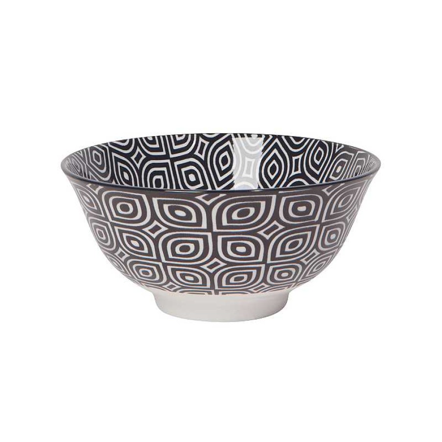 Kitchen Relish Decor | Stamped Bowl - Black Geo