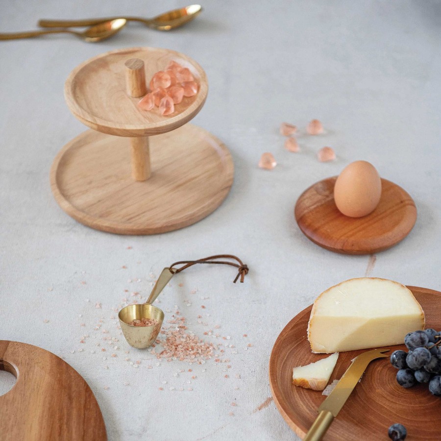 Table Relish Decor | Rubberwood Tiered Tray