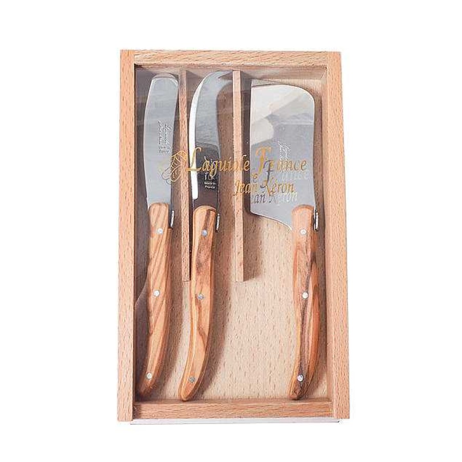 Table Relish Decor | Laguiole Mini Cheese Set - Olivewood