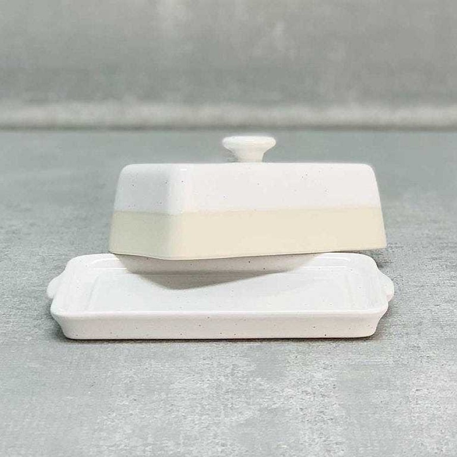 Kitchen Relish Decor | Fattoria Butter Dish - White