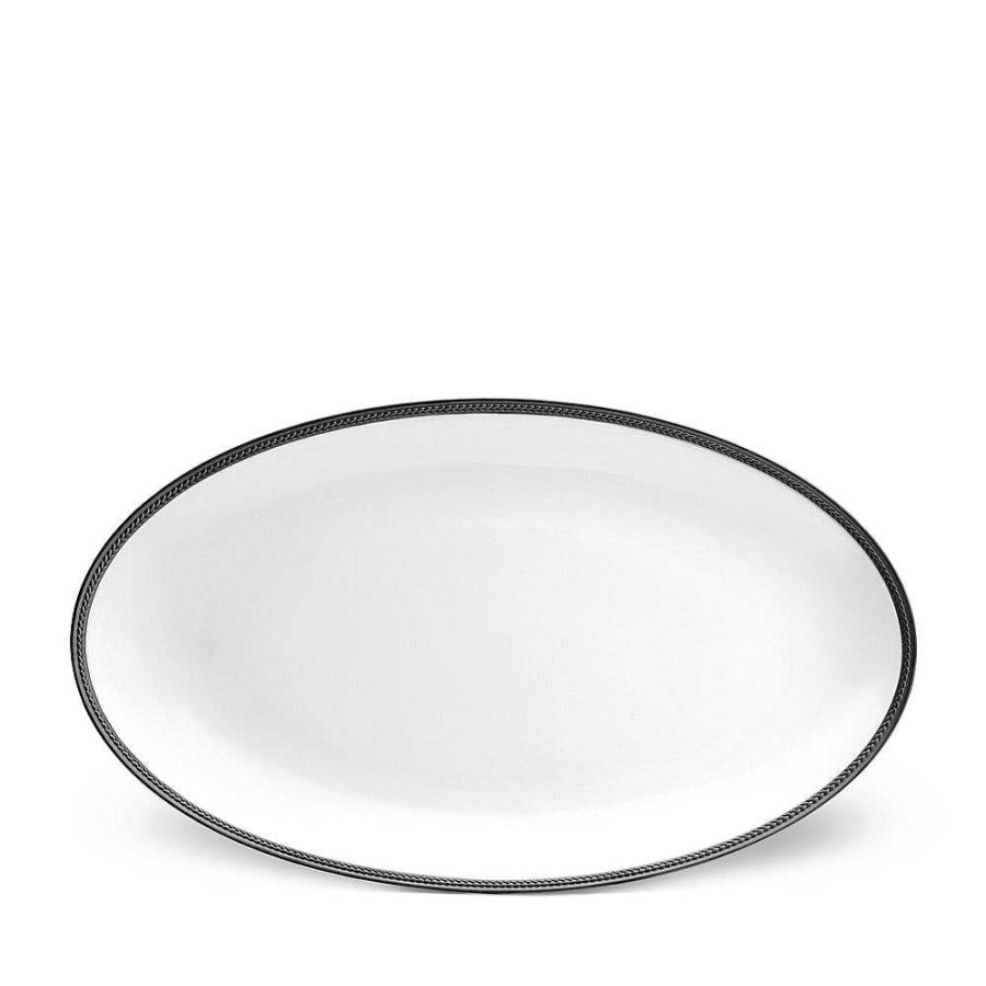 Table Relish Decor | Soie Tress E Large Oval Platter - Black