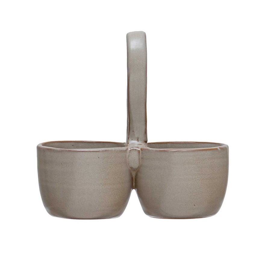 Table Relish Decor | Stoneware Caddy - Grey