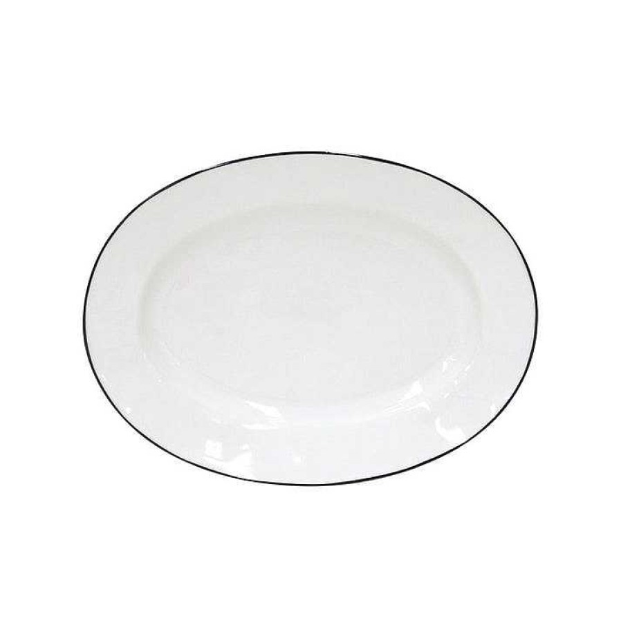 Table Relish Decor | Beja Oval Platter Set - White Blue