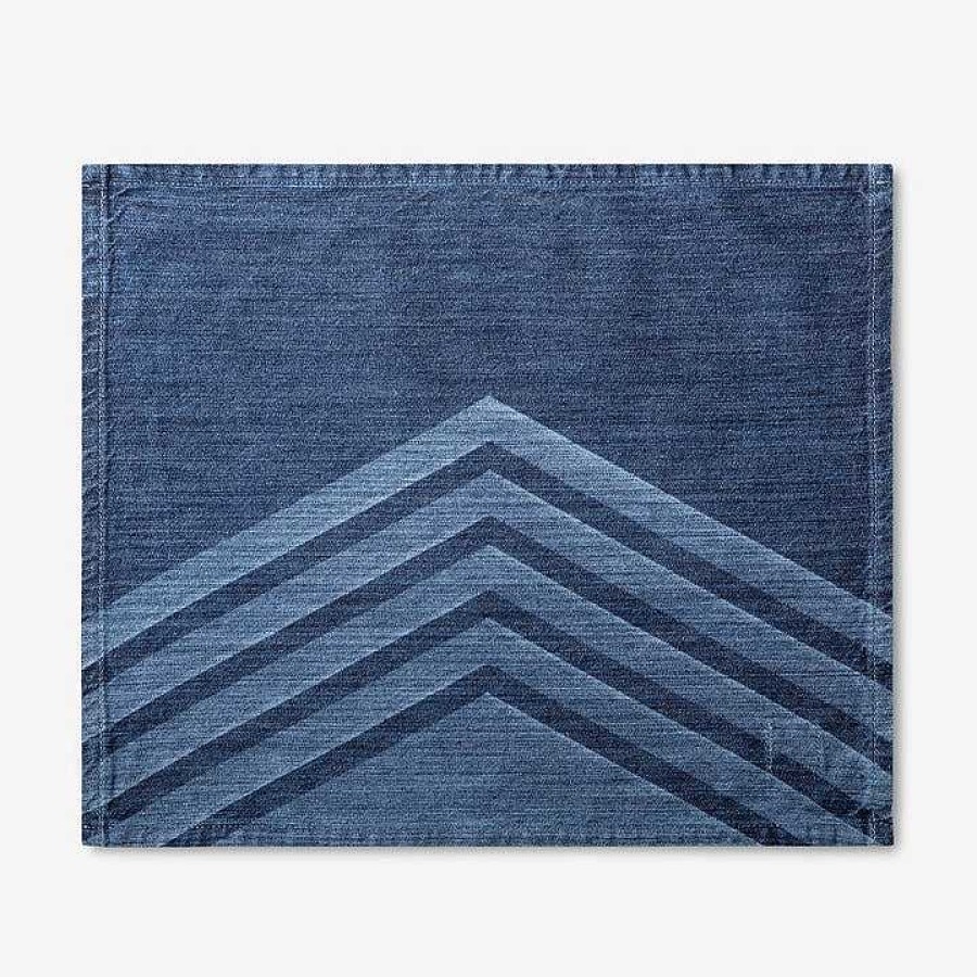 Table Relish Decor | Laser Denim Placemat - Anchor Chevron