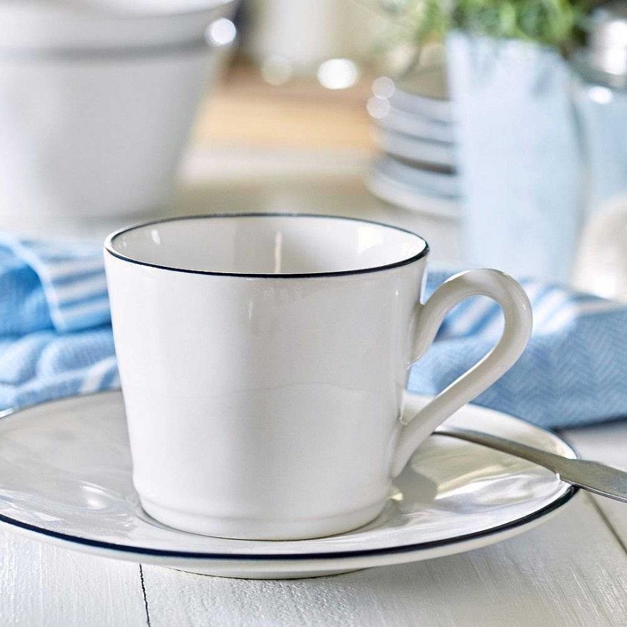 Table Relish Decor | Beja Tea Cup & Saucer Set - White Blue