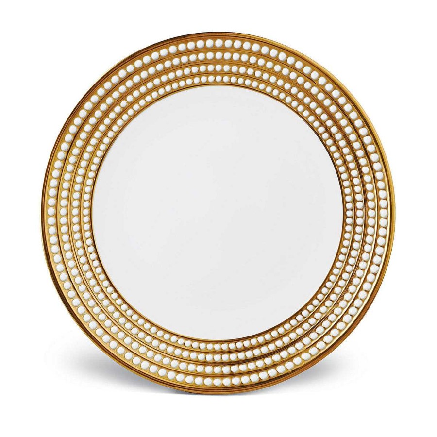 Table Relish Decor | Perl E Round Platter - Gold