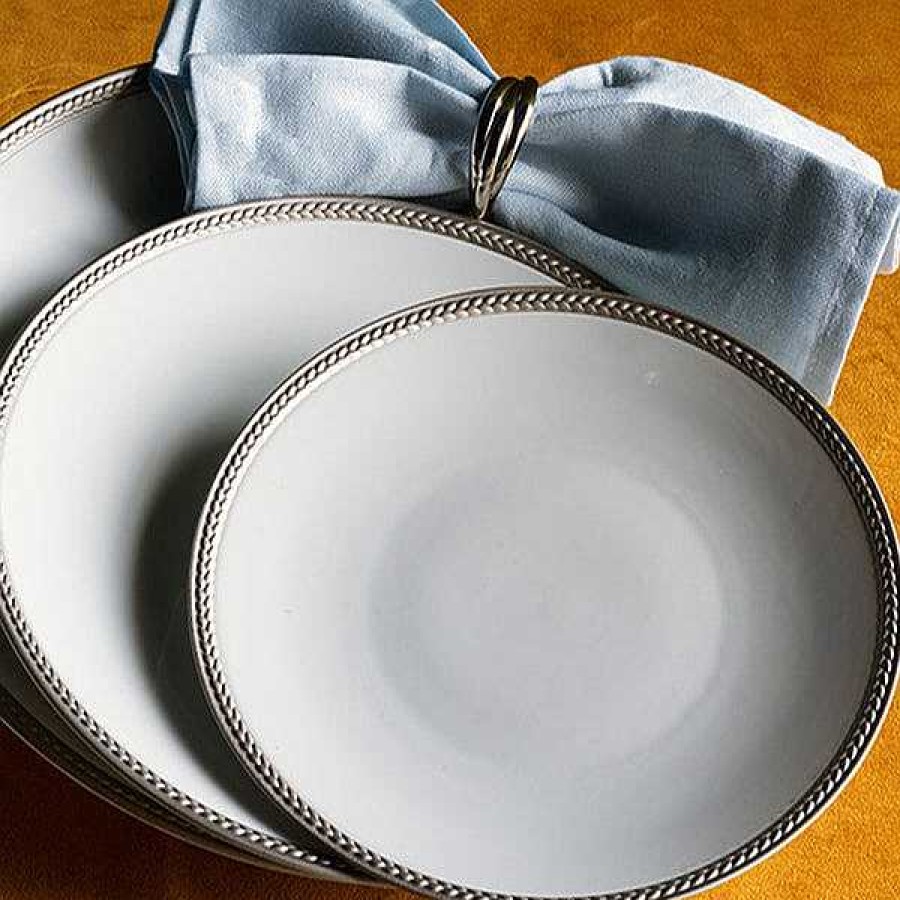 Table Relish Decor | Soie Tress E Bread Plate - Platinum