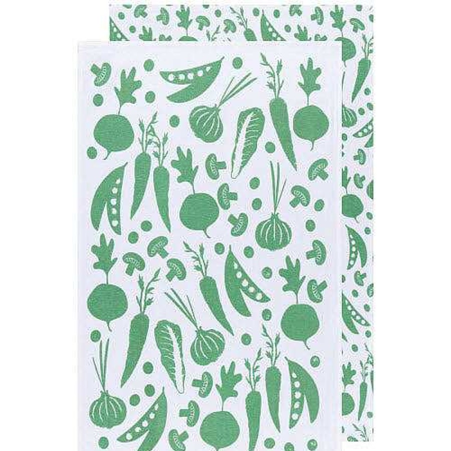 Kitchen Relish Decor | Color Center Floursack Set - Greenbriar