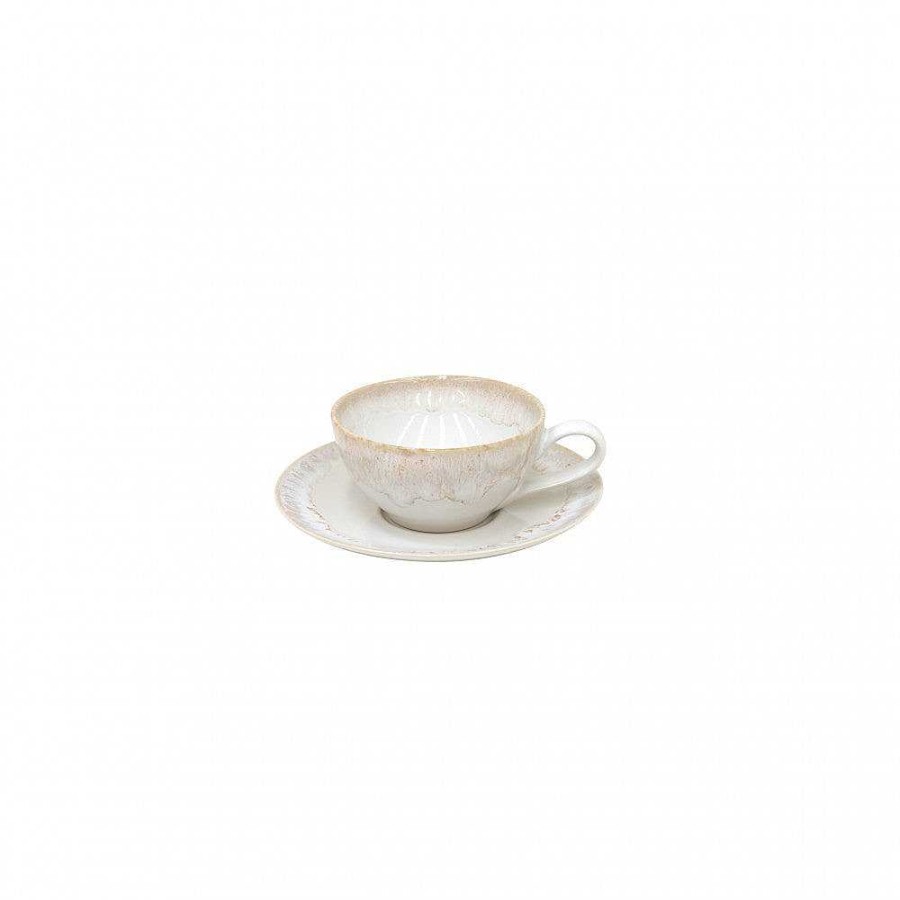 Table Relish Decor | Taormina Tea Cup & Saucer Set - White