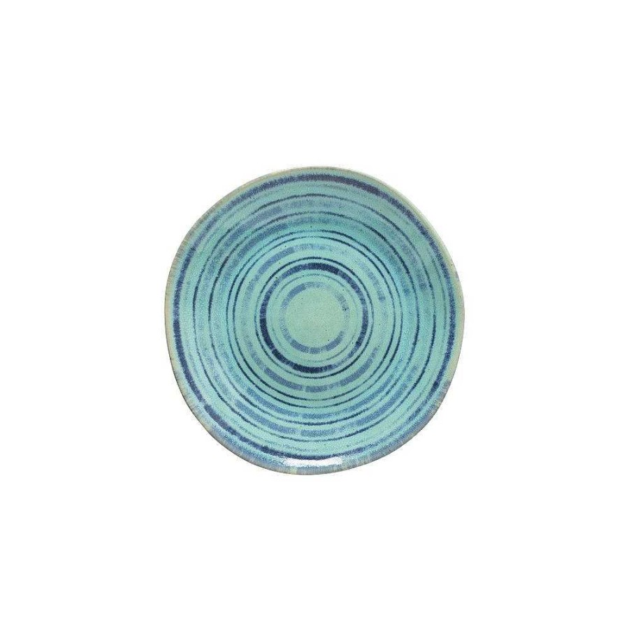 Table Relish Decor | Nantucket Salad Plate Set - Aqua Stripes