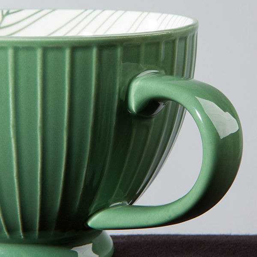 Kitchen Relish Decor | Latte Mug - Elm Green