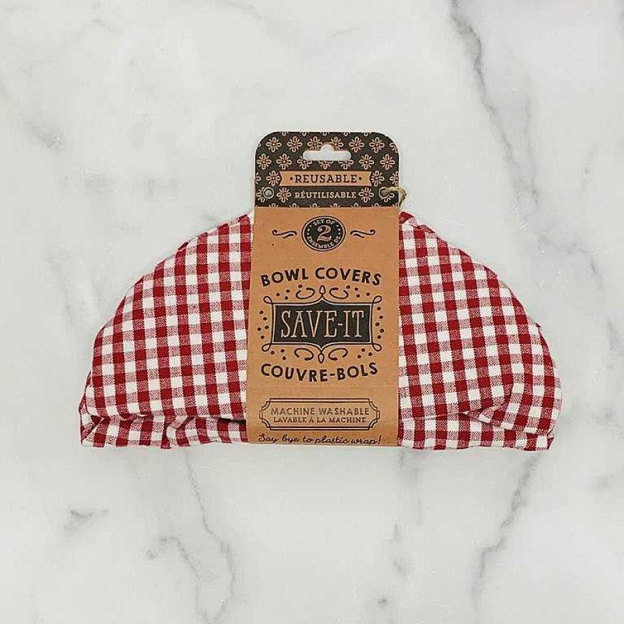 Kitchen Relish Decor | Bowl Cover Set Of 2 - Gingham