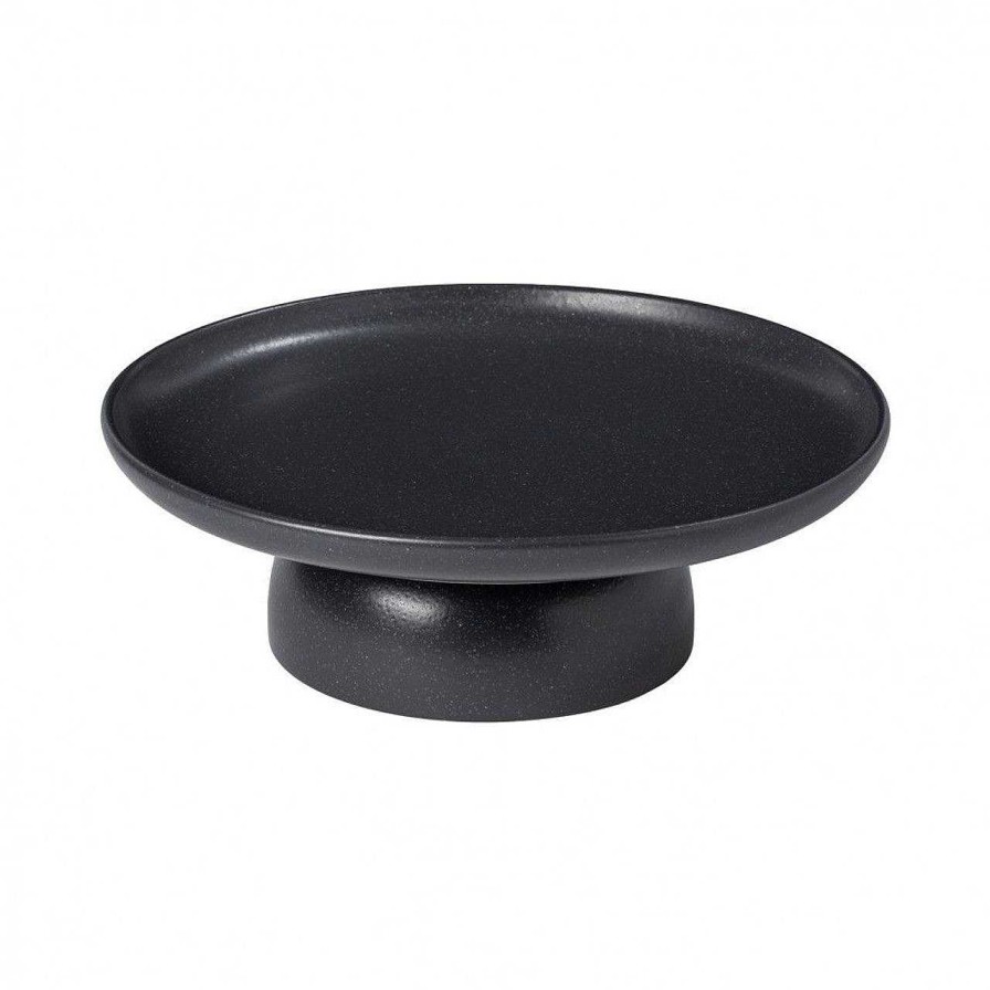 Table Relish Decor | Pacifica Footed Plate - Seed Grey