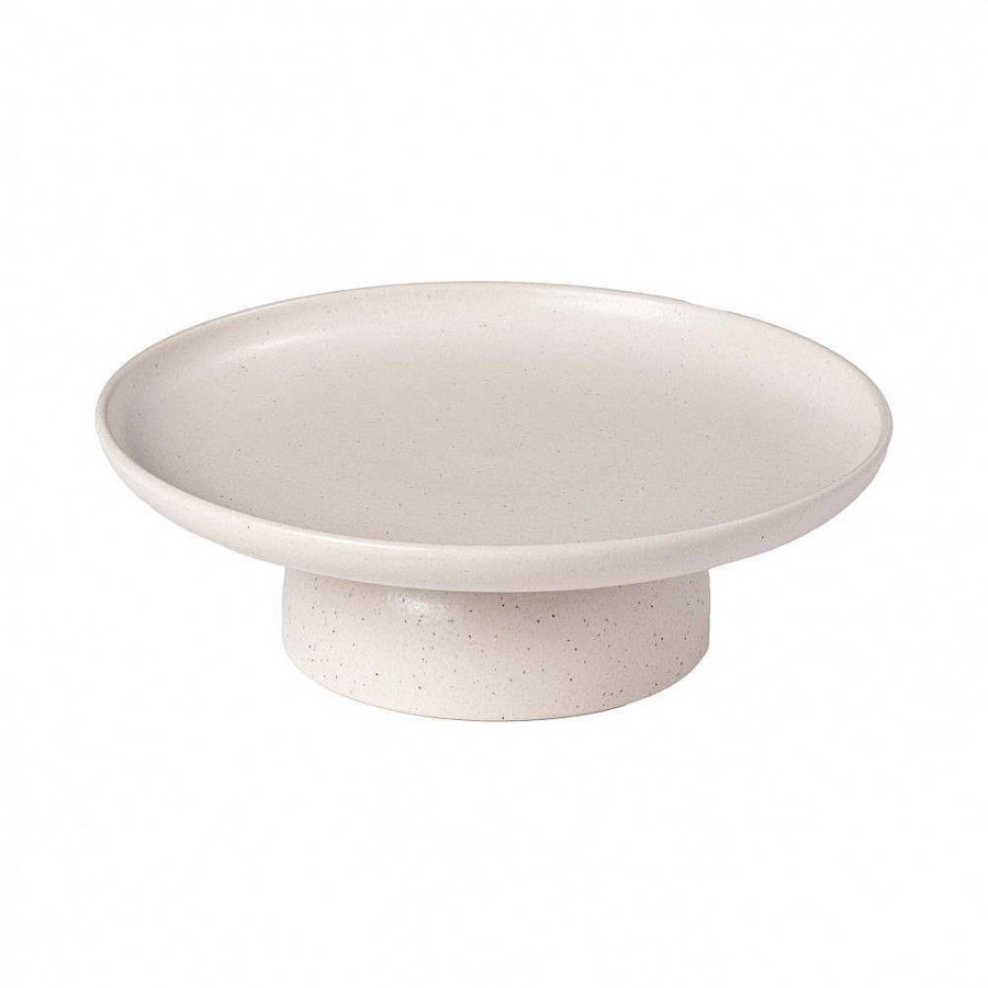 Table Relish Decor | Pacifica Footed Plate - Vanilla