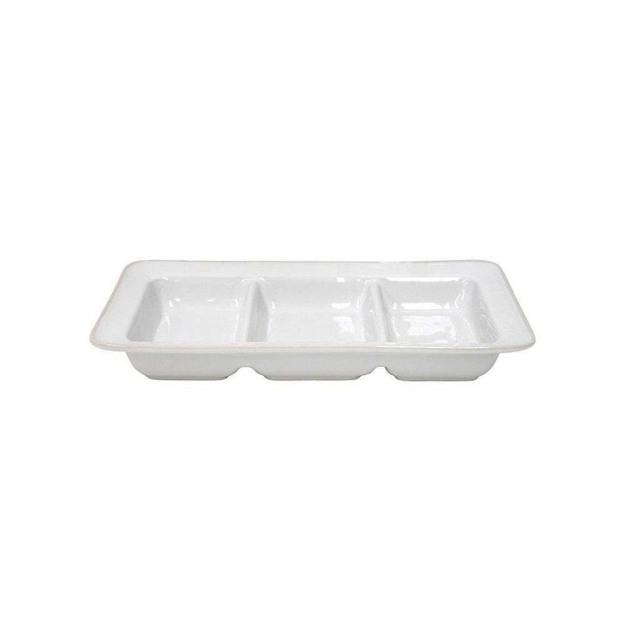 Table Relish Decor | Beja Divided Dish - White Cream