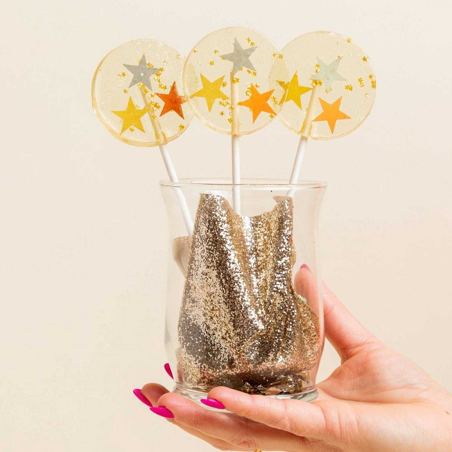 Kitchen Relish Decor | Metallic Stars Lollipop - Champagne