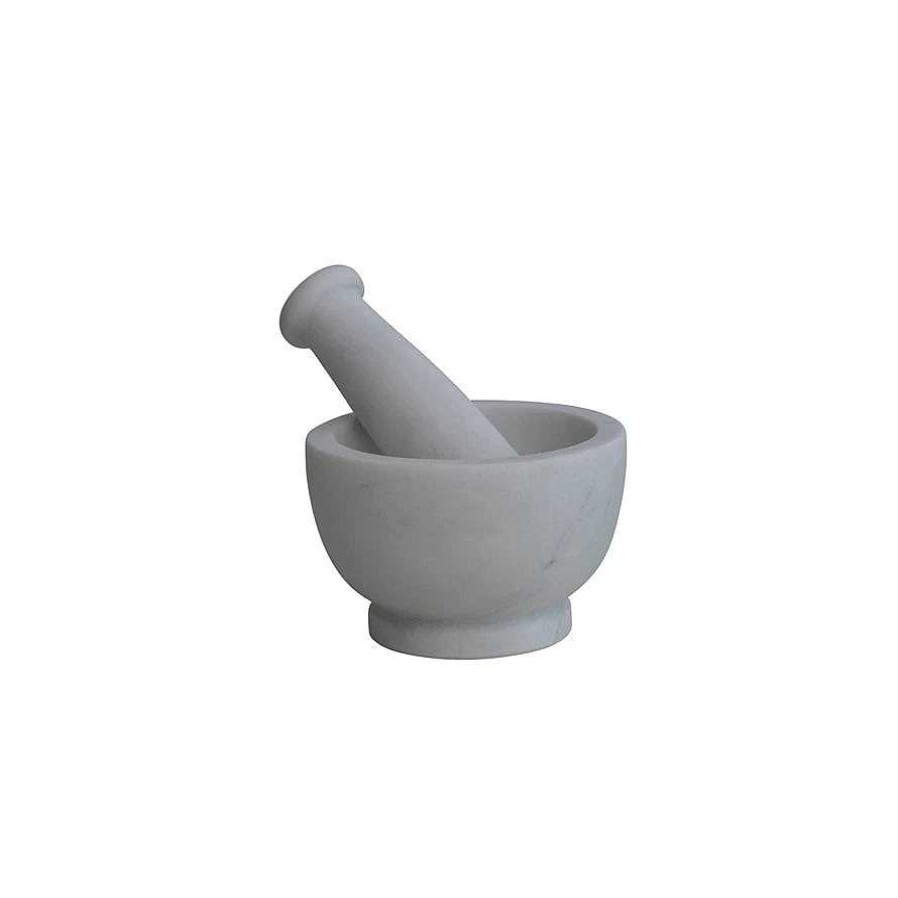 Kitchen Relish Decor | White Marble Mortar & Pestle