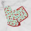 Kitchen Relish Decor | Pot Holder Oven Mitt Set - Cherries