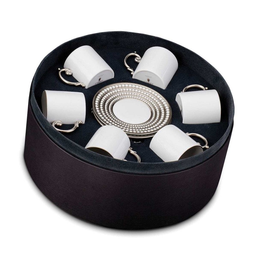 Table Relish Decor | Perl E Espresso Cup & Saucer Set - Platinum