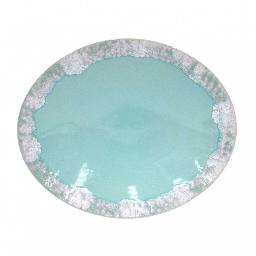 Table Relish Decor | Taormina Oval Platter - Aqua