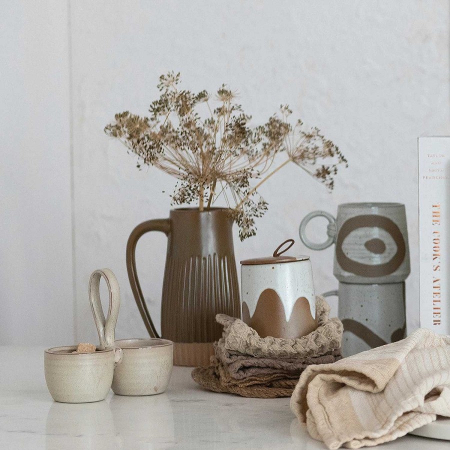 Table Relish Decor | Stoneware Caddy - Beige