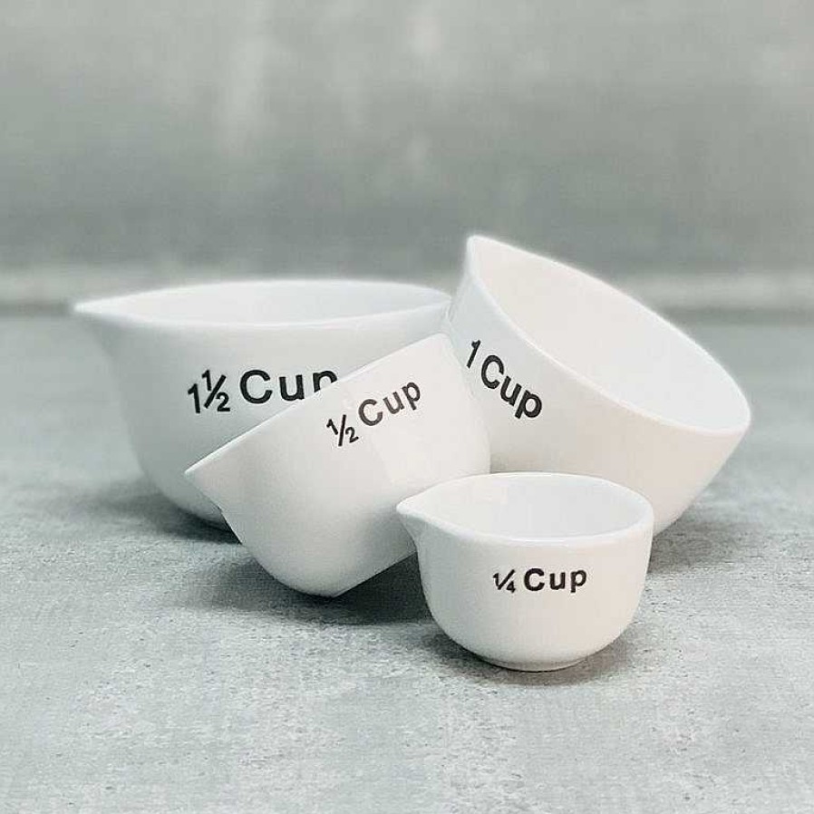 Kitchen Relish Decor | White Ceramic Measuring Cups