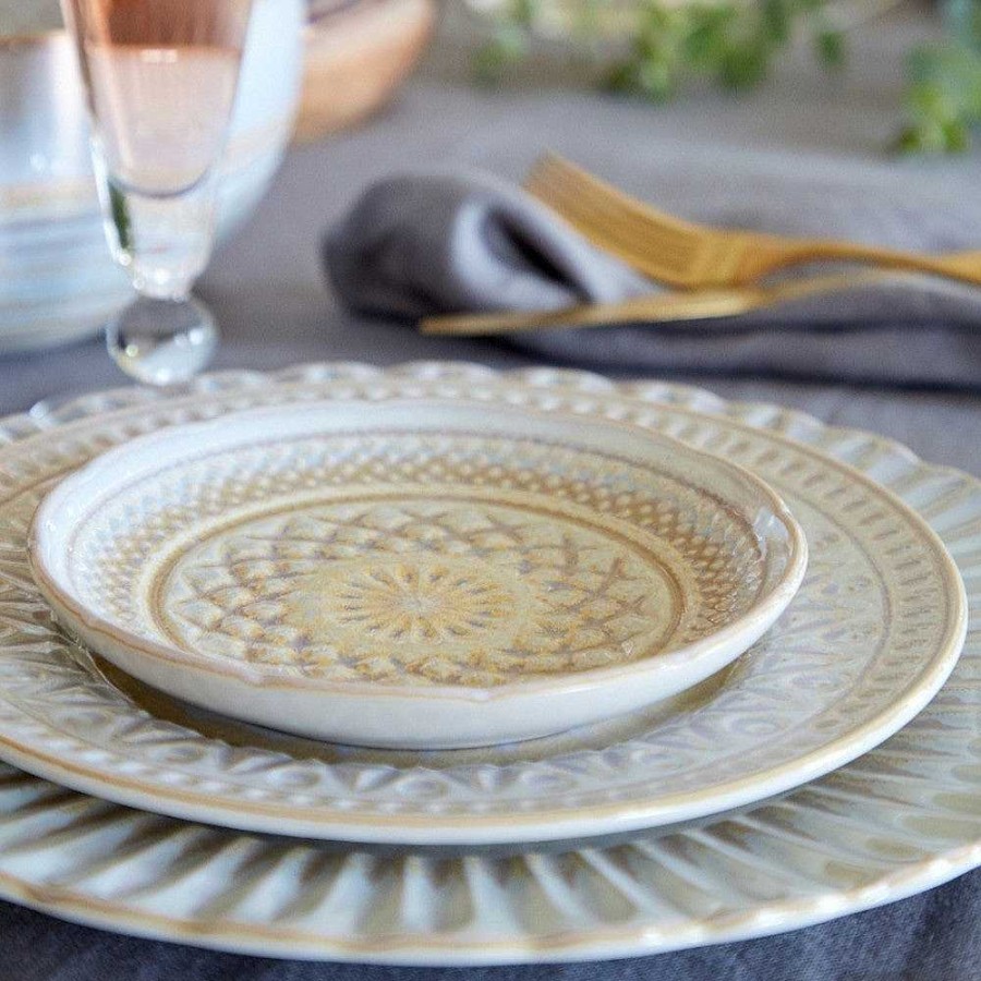 Table Relish Decor | Cristal Bread Plate Set - Nacar