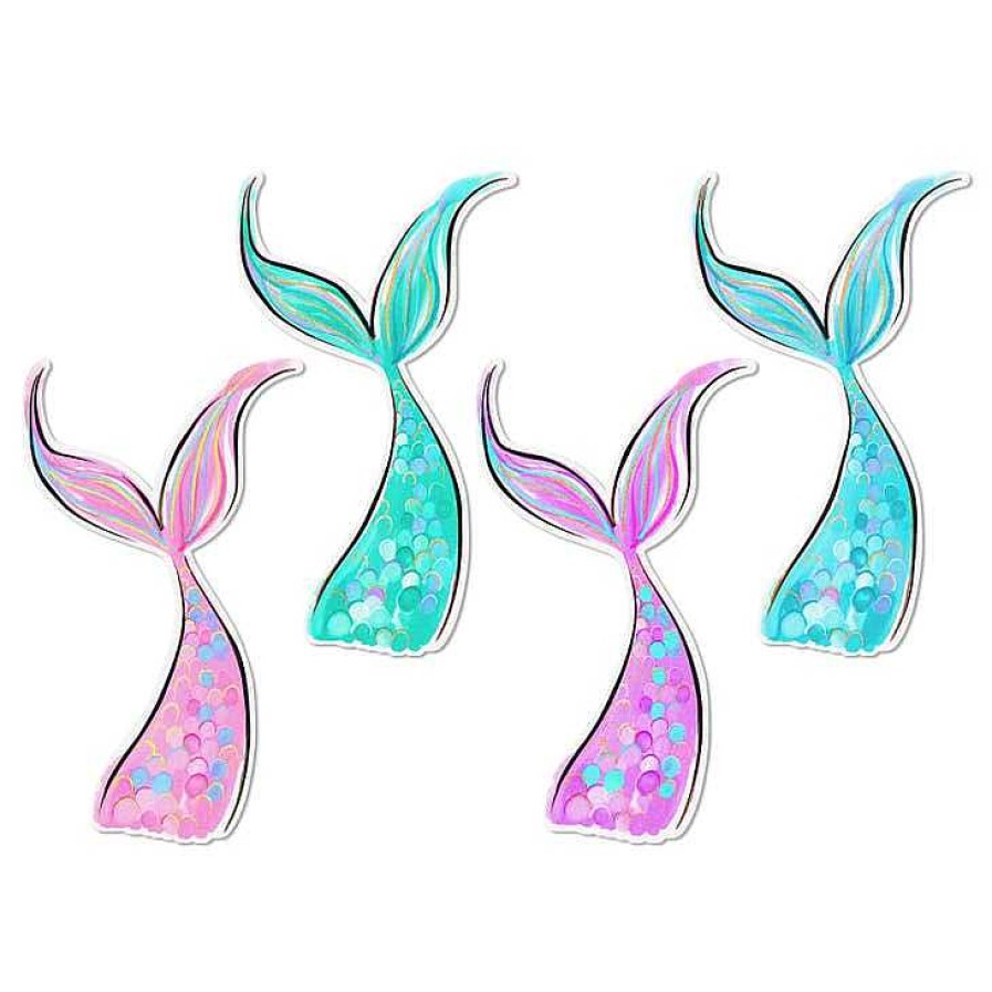 Kitchen Relish Decor | Edible Cupcake Toppers - Mermaid Tails