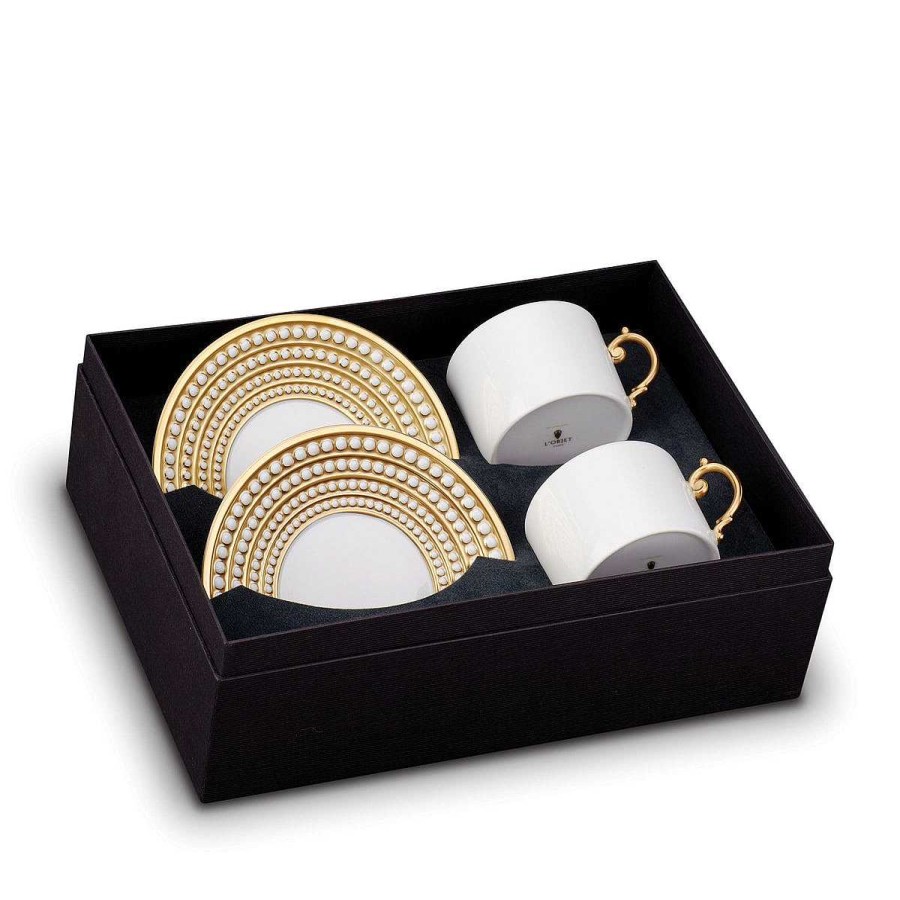 Table Relish Decor | Perl E Tea Cup & Saucer Set - Gold