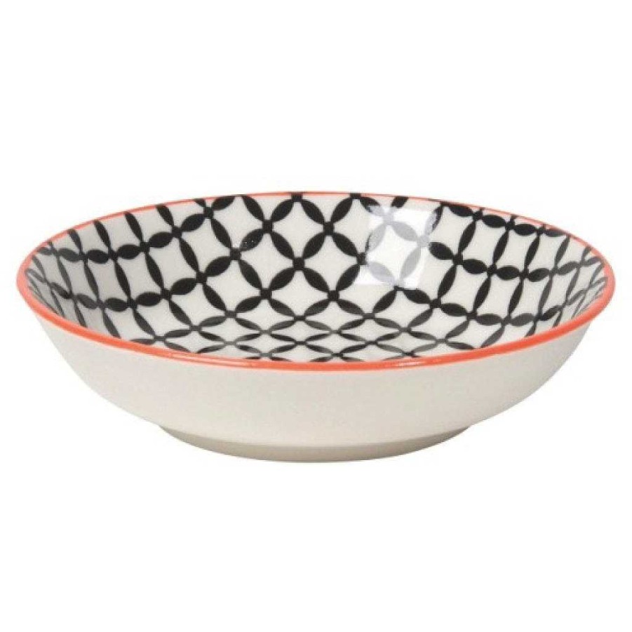 Kitchen Relish Decor | Dip Bowl - Black Lattice