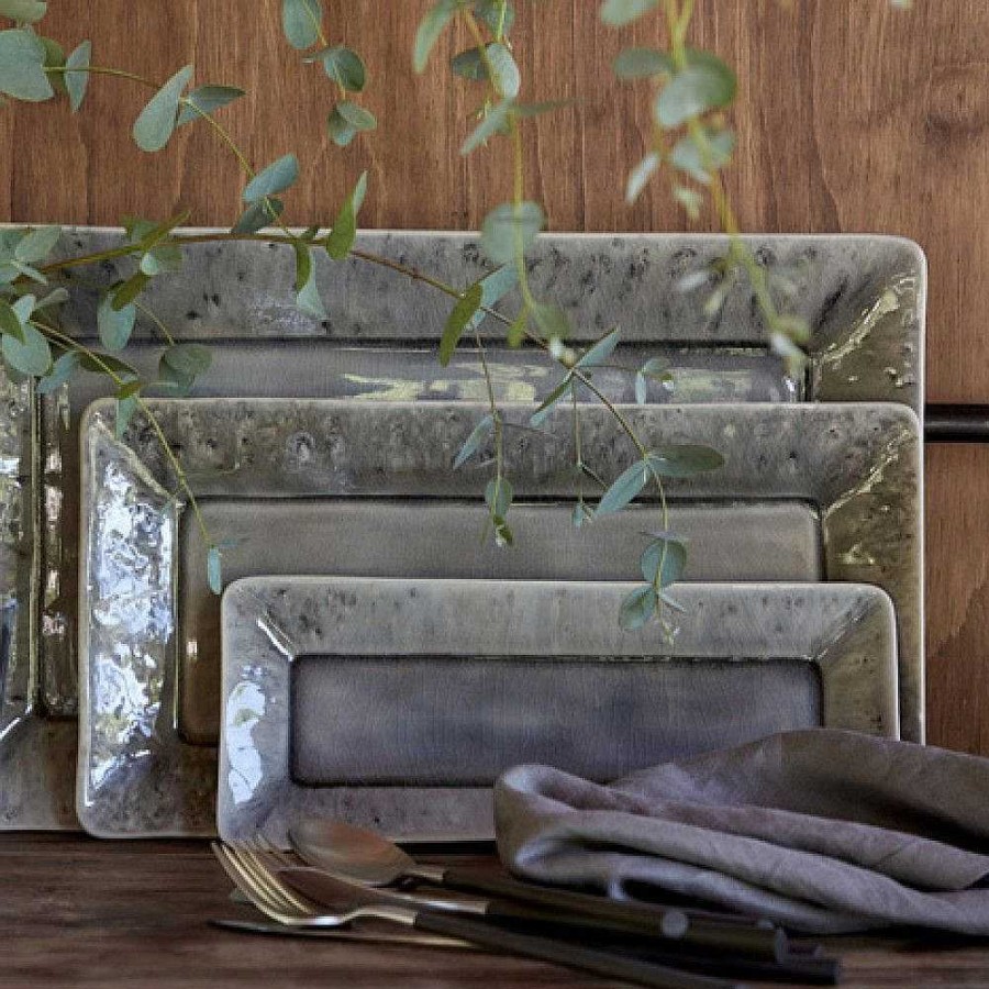 Table Relish Decor | Madeira Medium Rectangular Tray - Grey