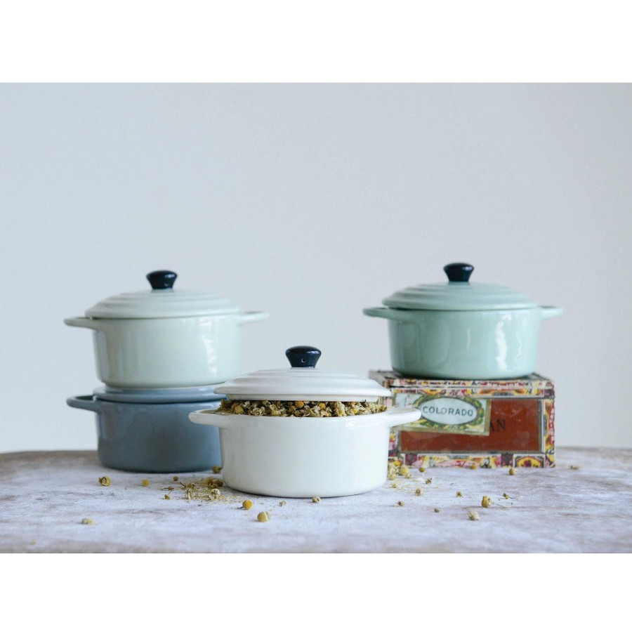 Kitchen Relish Decor | Mini Stoneware Baker - Blues