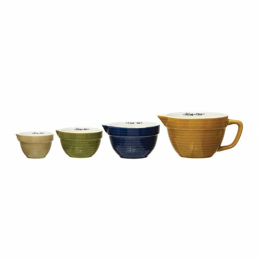 Kitchen Relish Decor | Batter Bowl Measuring Cups - Earth Tones