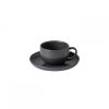 Table Relish Decor | Pacifica Tea Cup & Saucer Set - Seed Grey