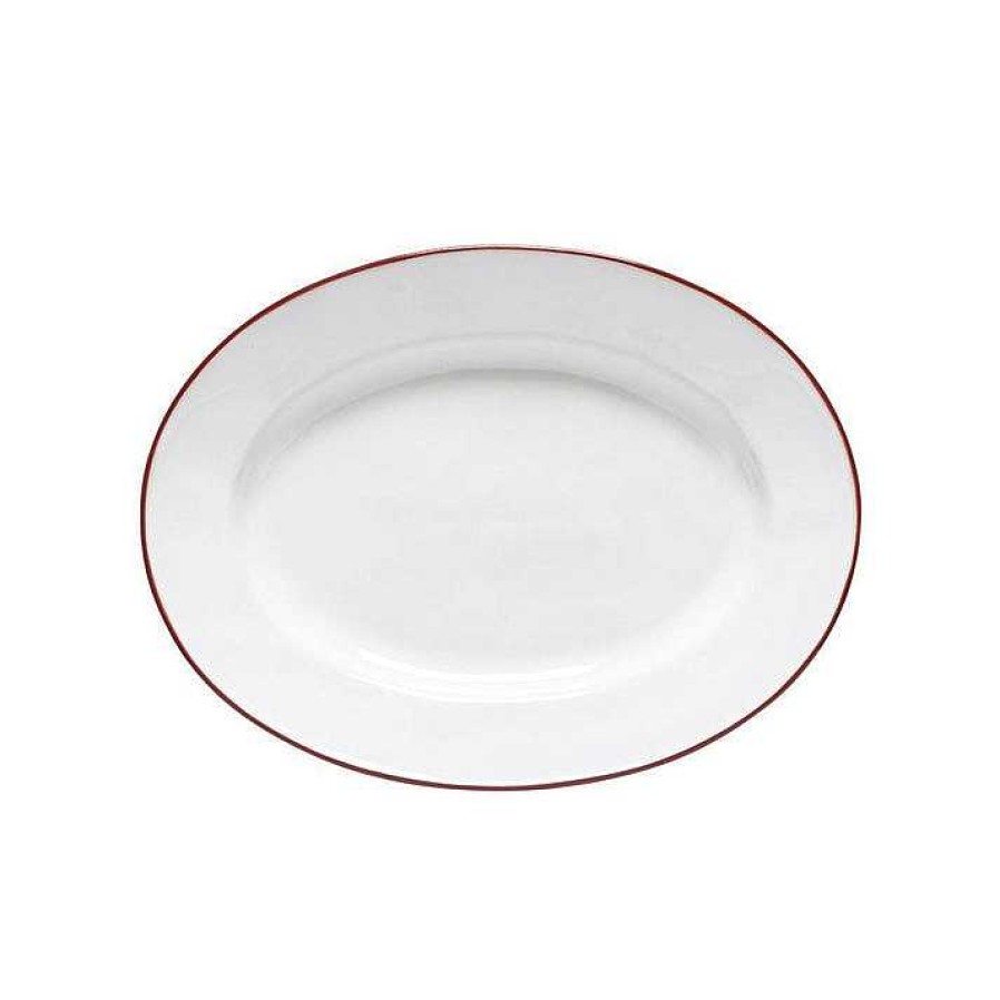 Table Relish Decor | Beja Oval Platter Set - White Red