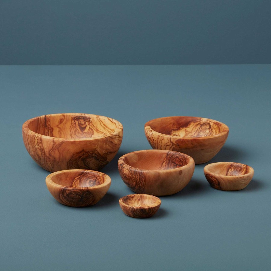 Kitchen Relish Decor | Olive Wood Nesting Bowl Set