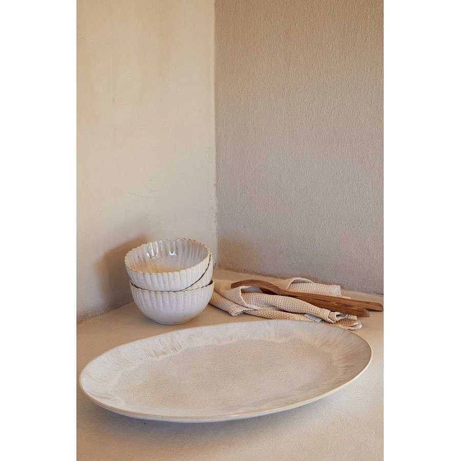 Table Relish Decor | Eivissa Large Oval Platter - Sand Beige