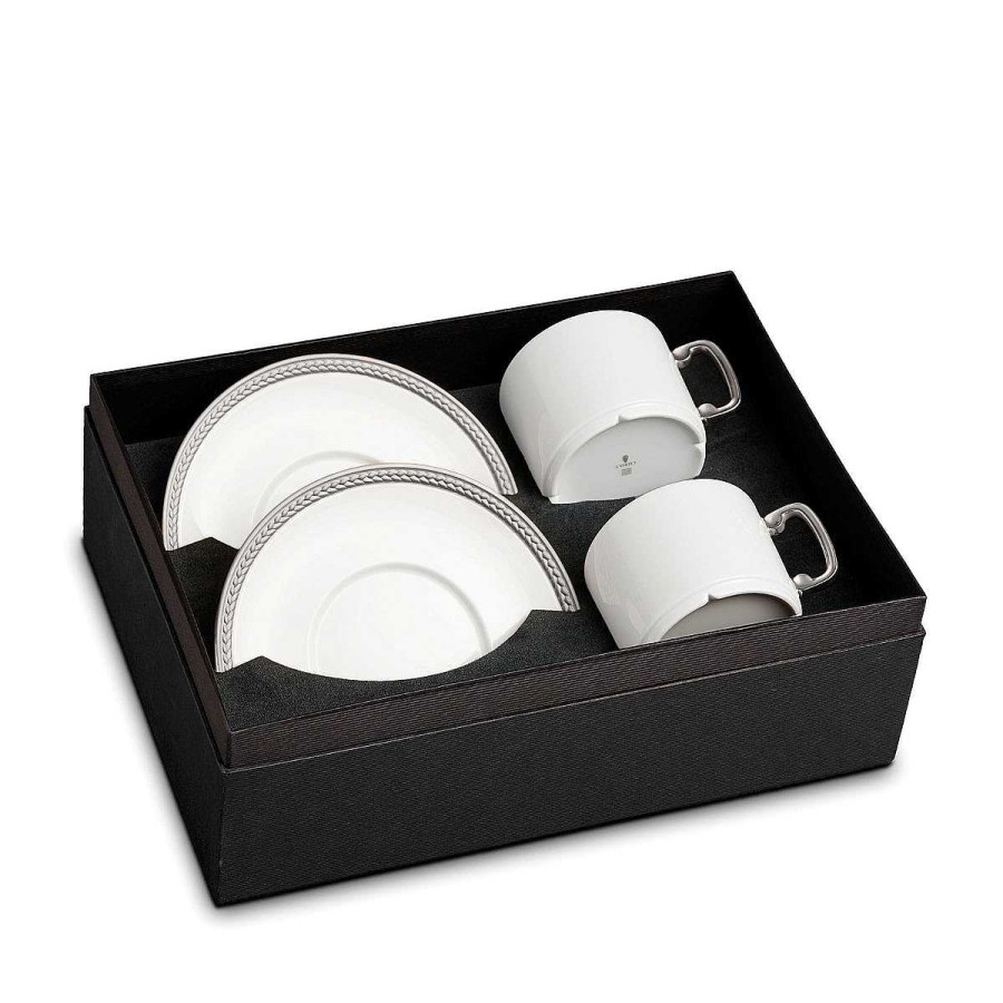 Table Relish Decor | Soie Tress E Tea Cup & Saucer Set - Platinum